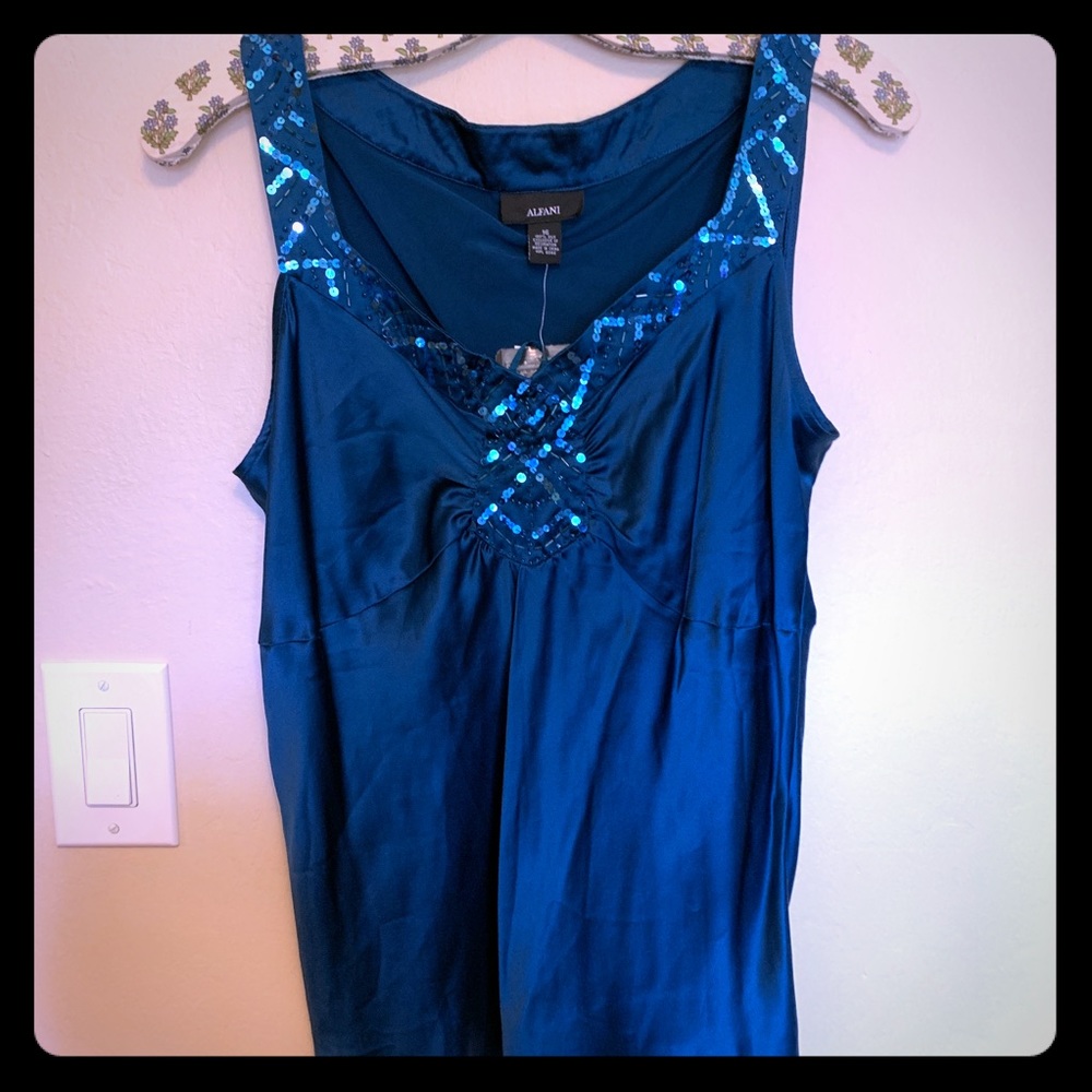 Silk Emerald Blue/Teal Top